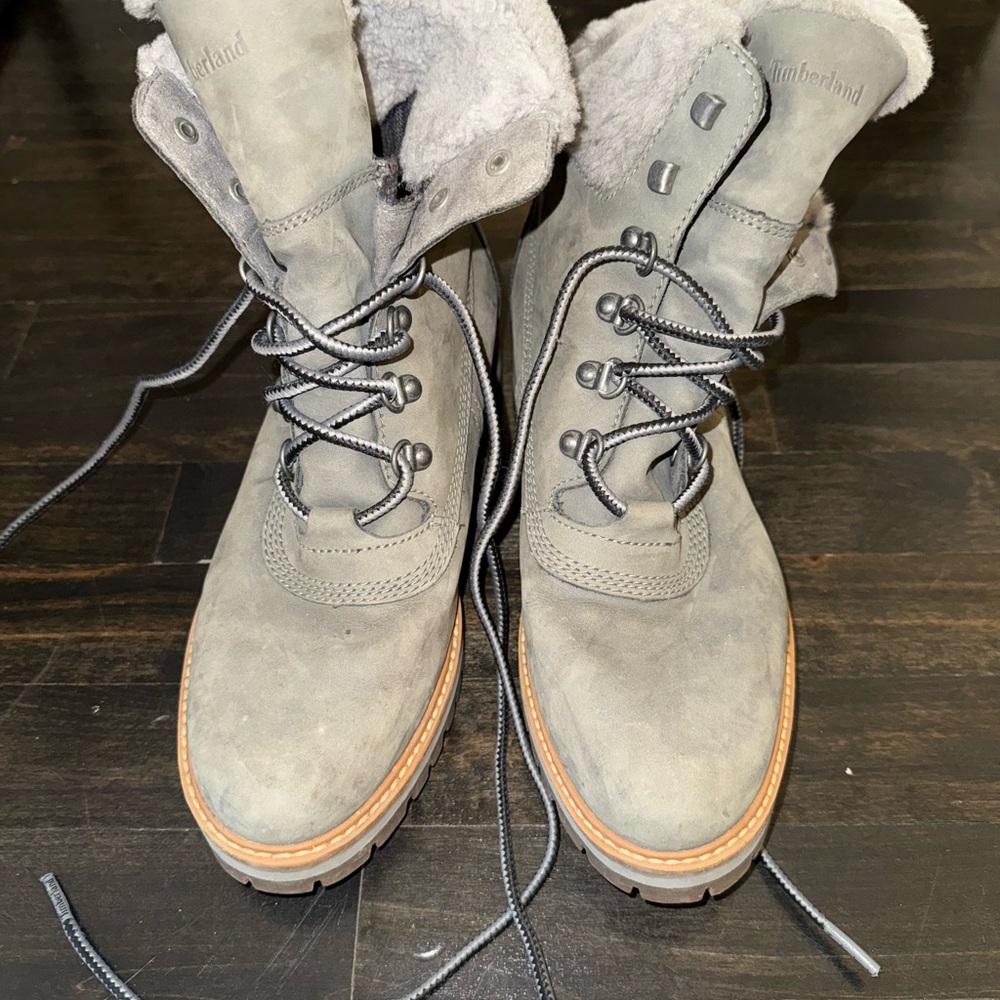 Timberland Light Gray Combat Boots